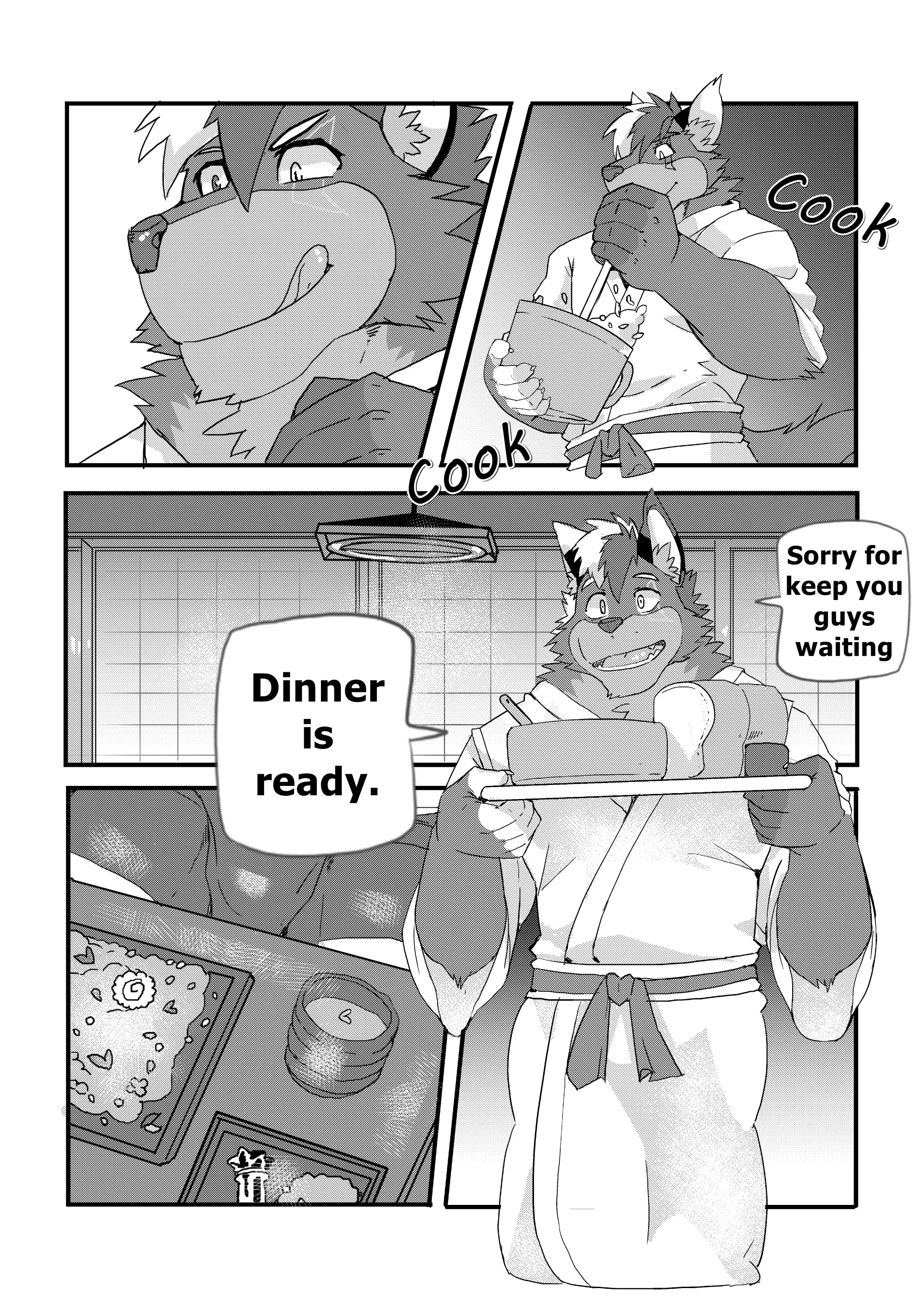 Happy Dinner With Big Guys - Youhei Doujinshi - page 1 by Lucusold